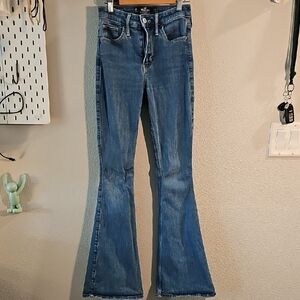Hollister Blue Flare Wide Leg Jeans